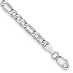 14k White Gold 3.5mm Figaro Chain Bracelet
