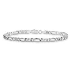 14k White Gold 3.5mm Figaro Chain Bracelet 1