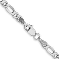 14k White Gold 3.5mm Figaro Chain Necklace