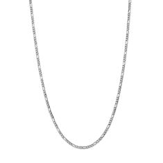14k White Gold 3.5mm Figaro Chain Necklace 1
