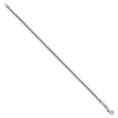 14k White Gold 2.45mm Round Box Chain Bracelet