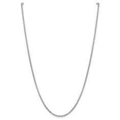 14k White Gold 2.45mm Round Box Chain Necklace