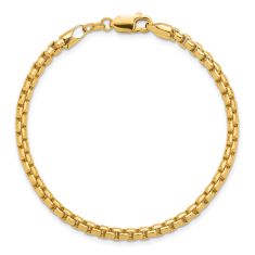 14k Yellow Gold 3.6mm Round Box Chain Bracelet