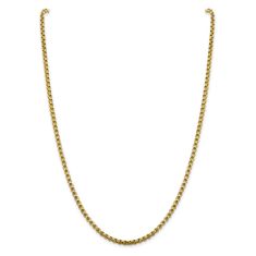 14k Yellow Gold 3.6mm Round Box Chain Necklace 1