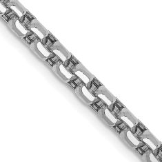 14k White Gold 3.6mm Round Box Chain Necklace