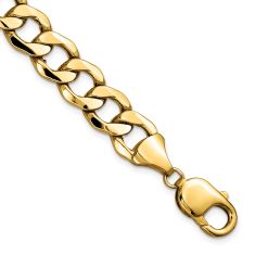 14k Yellow Gold 11.3mm Curb Chain Bracelet