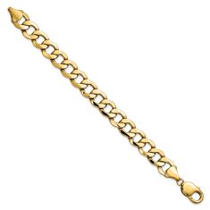 14k Yellow Gold 11.3mm Curb Chain Bracelet
