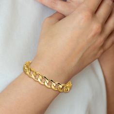 14k Yellow Gold 11.3mm Curb Chain Bracelet