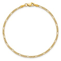 14k Yellow Gold 1.9mm Figaro Chain Bracelet