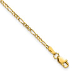 14k Yellow Gold 1.9mm Figaro Chain Bracelet