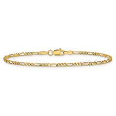 14k Yellow Gold 1.9mm Figaro Chain Bracelet