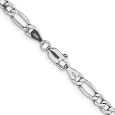 14k White Gold 4.4mm Figaro Chain Necklace