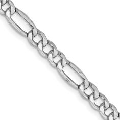 14k White Gold 4.4mm Figaro Chain Necklace