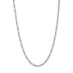 14k White Gold 4.4mm Figaro Chain Necklace