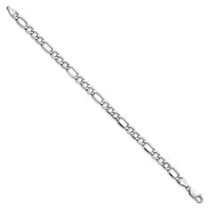14k White Gold 5.75mm Figaro Chain Bracelet