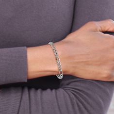 14k White Gold 5.75mm Figaro Chain Bracelet