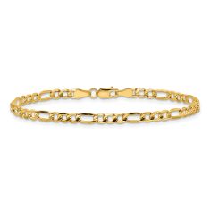14k Yellow Gold 3.5mm Figaro Chain Bracelet