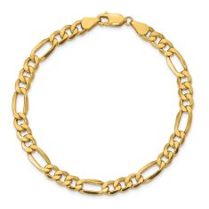 14k Yellow Gold 6.25mm Figaro Chain Bracelet