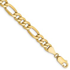 14k Yellow Gold 6.25mm Figaro Chain Bracelet