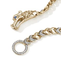 John Hardy Naga 1/2ctw Diamond 14k Yellow Gold Bracelet