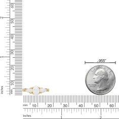Created Opal Three-Stone Gold-Plated Ring