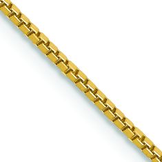 14k Yellow Gold 1mm Box Chain Necklace
