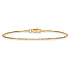 image of 14k Yellow Gold 1mm Box Chain Bracelet with sku:BOX100B
