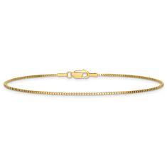 image of 14k Yellow Gold 1.05mm Box Chain Anklet with sku:BOX105A