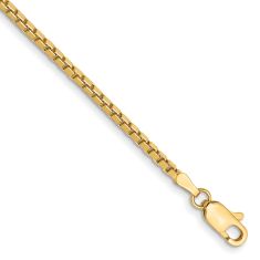 14k Yellow Gold 1.9mm Box Chain Bracelet