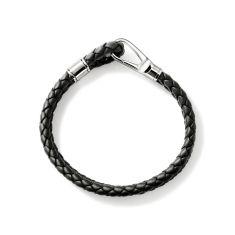 John Hardy Black Leather Hook Clasp 10mm Bracelet