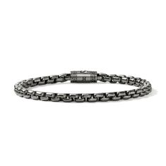 John Hardy Dark Sterling Silver 4.8mm Box Chain Bracelet  1
