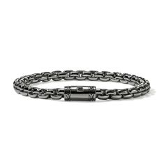 John Hardy 6mm Dark Sterling Silver Box Chain Bracelet