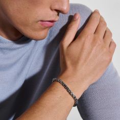John Hardy 6mm Dark Sterling Silver Box Chain Bracelet