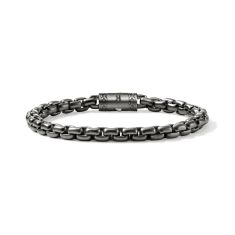 John Hardy 6mm Dark Sterling Silver Box Chain Bracelet 1