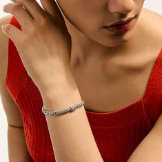 John Hardy Icon 1/6ctw Diamond 5mm Sterling Silver Bracelet