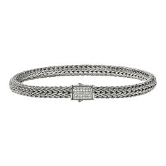 John Hardy Icon 1/6ctw Diamond 5mm Sterling Silver Bracelet John Hardy Icon 1/6ctw Diamond 5mm Sterling Silver Bracelet