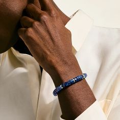 John Hardy Heishi Beaded Lapis Lazuli 8mm Sterling Silver Bracelet