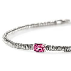 John Hardy Heishi Gem Rhodolite 2.5mm Sterling Silver Bracelet