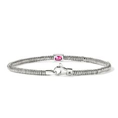 John Hardy Heishi Gem Rhodolite 2.5mm Sterling Silver Bracelet