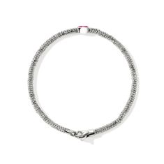 John Hardy Heishi Gem Rhodolite 2.5mm Sterling Silver Bracelet