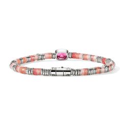 John Hardy Heishi Gem Rhodolite 4mm Sterling Silver Bracelet