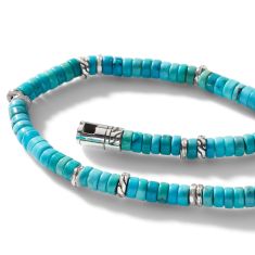John Hardy Heishi 4mm Turquoise Bead Bracelet