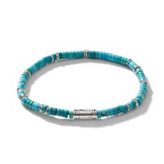 John Hardy Heishi 4mm Turquoise Bead Bracelet