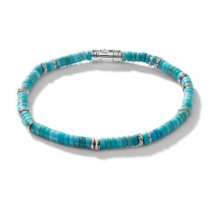John Hardy Heishi 4mm Turquoise Bead Bracelet