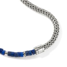 John Hardy Heishi Lapis Lazuli and Sterling Silver Chain Bracelet