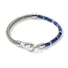 John Hardy Heishi Lapis Lazuli and Sterling Silver Chain Bracelet