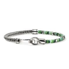 John Hardy Heishi 4mm Green and Sterling Silver Bracelet 1