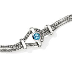 John Hardy Icon Swiss Blue Topaz Sterling Bracelet