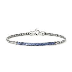 John Hardy Essential Blue Sapphire Pave Sterling Silver Bracelet