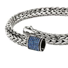 John Hardy Icon Blue Sapphire 7.5mm Sterling Silver Bracelet